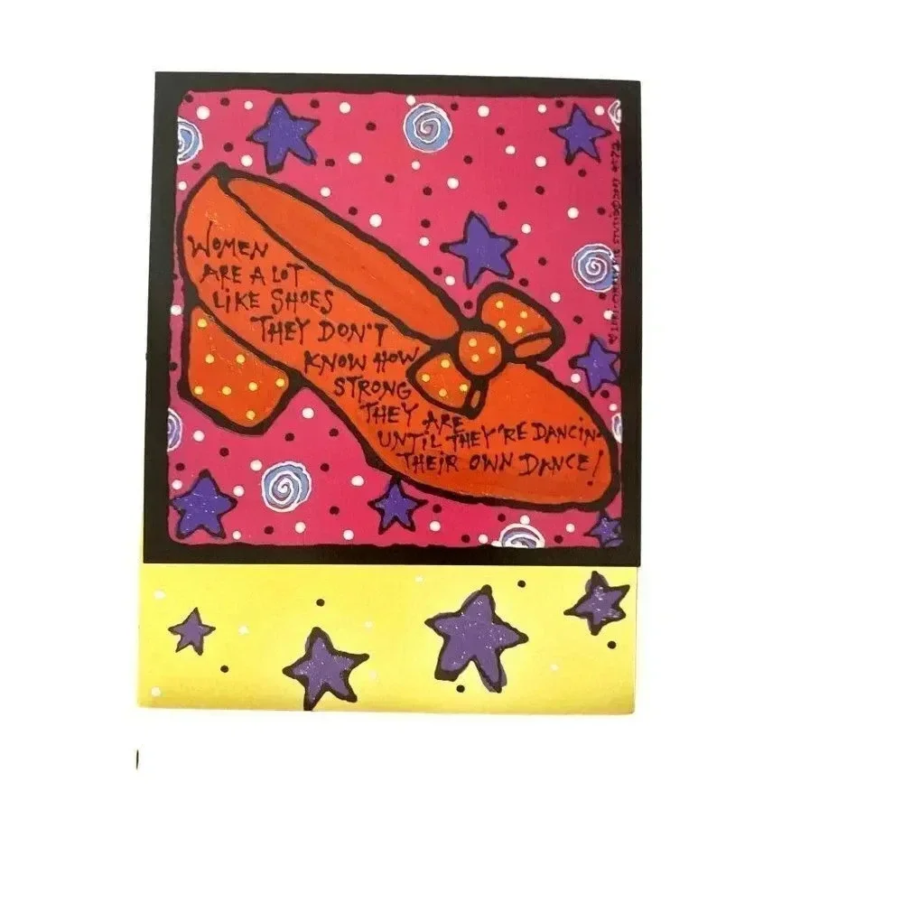 VTG 6/pk BLANK Greeting Cards Shoes Stars Funny Leanin' Tree‎ Lori Wiseman